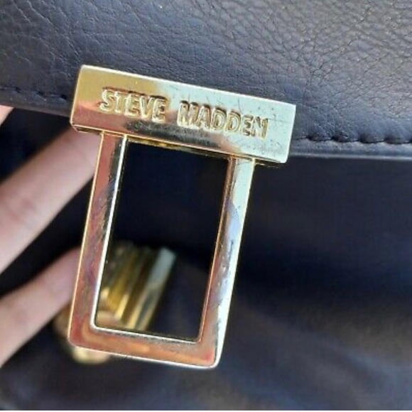 Steve Madden Large Black Tote Bag Purse expands single strap faux leather - Picture 6 of 10